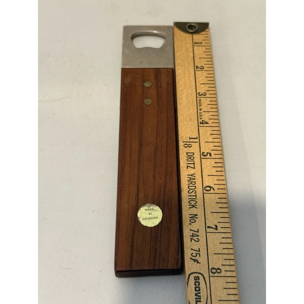 Vintage Denmark Teak‎ Wood Bottle Opener Mid Century Modern MCM Bar Tool Retro